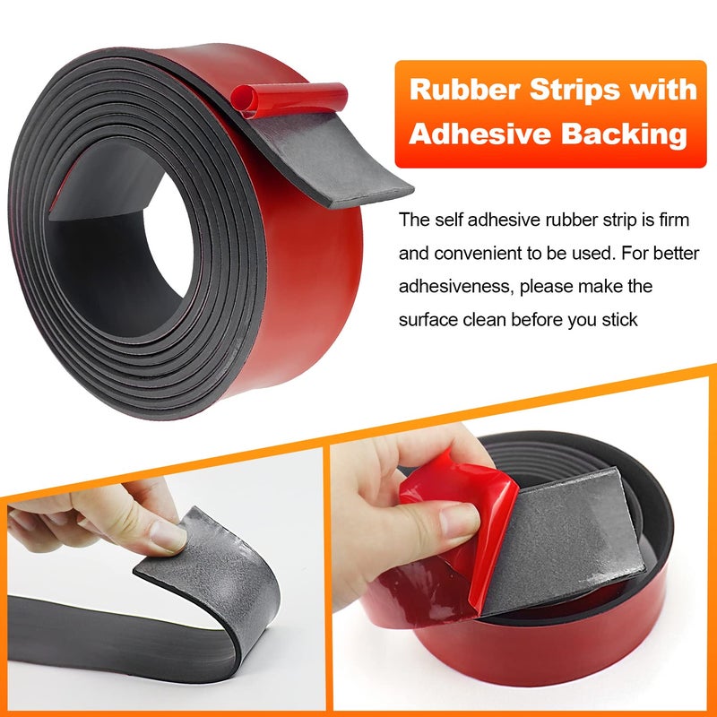 Eunice Neoprene Rubber Strips, Self Adhesive Solid Rubber Sheets Rolls for Pads, Crafts, DIY Gaskets, Seals (2" Wide, 1/16" Thick, 10' Long) - Image 4